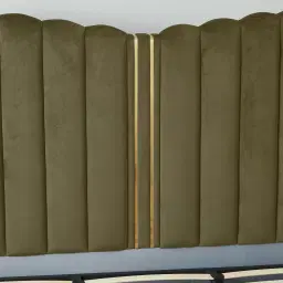 Madrid Olive Green Velvet King Bed