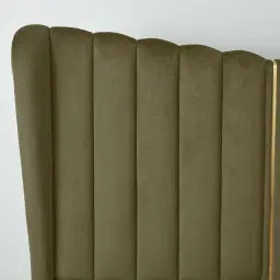 Madrid Olive Green Velvet King Bed