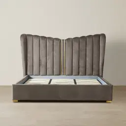 Madrid Mushroom Velvet King Bed