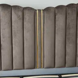 Madrid Mushroom Velvet King Bed