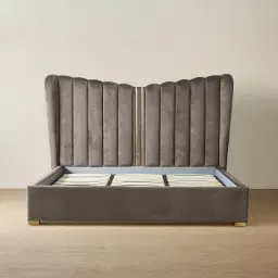 Madrid Mushroom Velvet King Bed