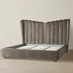 Madrid Mushroom Velvet King Bed