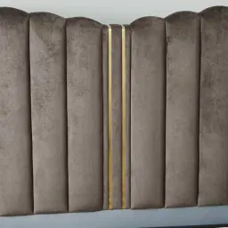 Madrid Mushroom Velvet Queen Bed