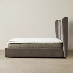 Madrid Mushroom Velvet Queen Bed