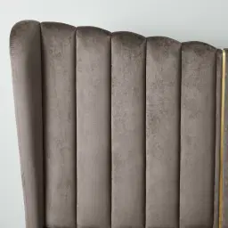 Madrid Mushroom Velvet Queen Bed