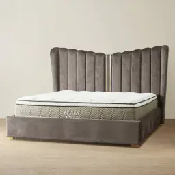 Madrid Mushroom Velvet Queen Bed