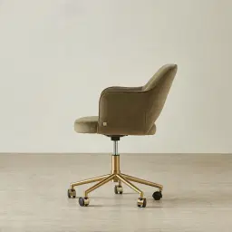 Adrianna Olive Green Velvet Office Chair