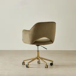 Adrianna Olive Green Velvet Office Chair