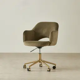 Adrianna Olive Green Velvet Office Chair