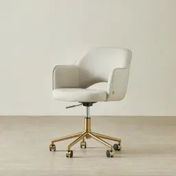 Adrianna Glacier Grey Vegan Leather Office Chair