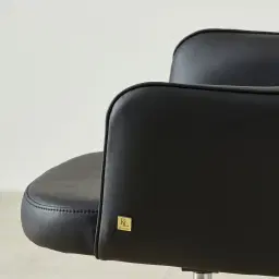 Adrianna Caviar Black Vegan Leather Desk Chair