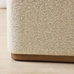 Summerton Pearl Beige Fabric King Bed - Toffee Brown Ash