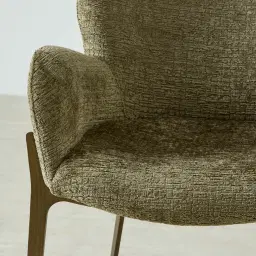 Milana Army Green Fabric Dining Chair - Brushed Bronze Legs