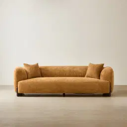 Celia Vintage Mustard 3-Seater Woven Fabric Sofa