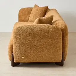 Celia Vintage Mustard 3-Seater Woven Fabric Sofa