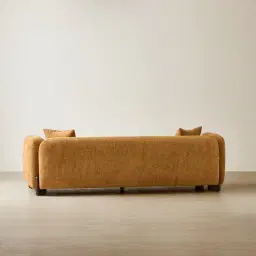 Celia Vintage Mustard 3-Seater Woven Fabric Sofa