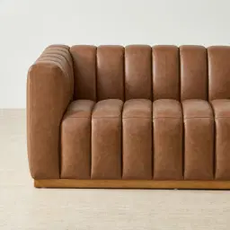 Portia Vintage Tan Leather 4-Seater Sofa