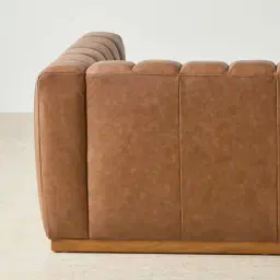 Portia Vintage Tan Leather 4-Seater Sofa