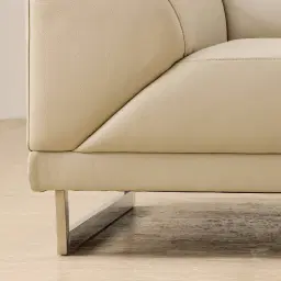 Fortitude Cream Leather 2-Seater Sofa