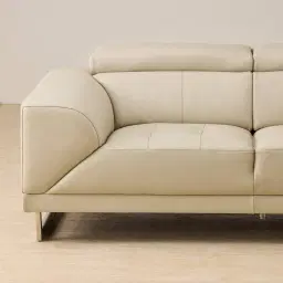 Fortitude Cream Leather 2-Seater Sofa