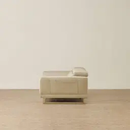 Fortitude Cream Leather 3-Seater Sofa