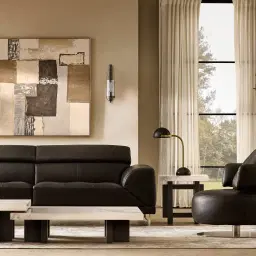 Fortitude Cream Leather 3-Seater Sofa