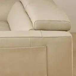 Fortitude Cream Leather 3-Seater Sofa