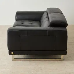 Fortitude Black Leather 2-Seater Sofa