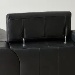 Fortitude Black Leather 2-Seater Sofa