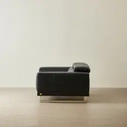 Fortitude Black Leather 2-Seater Sofa