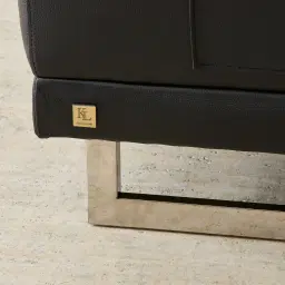 Fortitude Black Leather 2-Seater Sofa