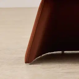 Antonia Copper Brown Velveteen Fabric Swivel Dining Chair