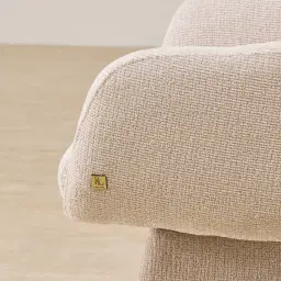 Antonia Cloud Cream Fabric Swivel Dining Chair