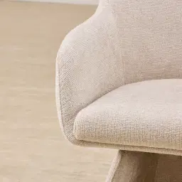 Antonia Cloud Cream Fabric Swivel Dining Chair