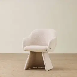 Antonia Cloud Cream Fabric Swivel Dining Chair