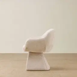 Antonia Cloud Cream Fabric Swivel Dining Chair