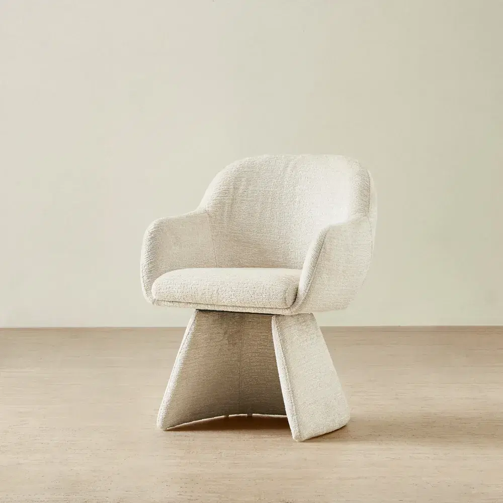 Antonia Fusion Grey Fabric Swivel Dining Chair