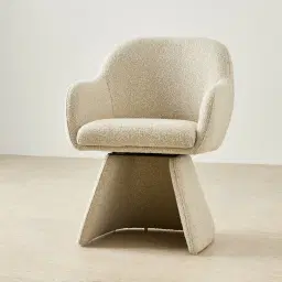Antonia Pearl Beige Swivel Dining Chair