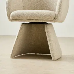 Antonia Pearl Beige Swivel Dining Chair
