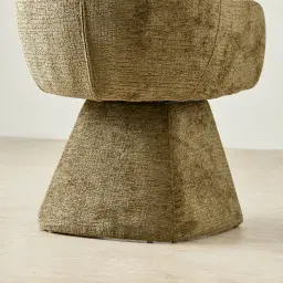 Antonia Army Green Fabric Swivel Dining Chair