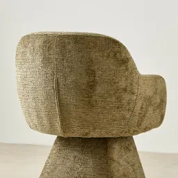 Antonia Army Green Fabric Swivel Dining Chair