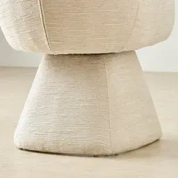 Antonia Atlas Cream Chenille Fabric Swivel Dining Chair