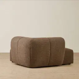 Quincy Earth Brown Woven Fabric Right Cuddler Module