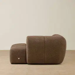 Quincy Earth Brown Woven Fabric Right Cuddler Module