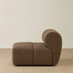 Quincy Earth Brown Woven Fabric Armless Module