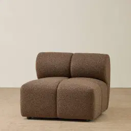 Quincy Earth Brown Woven Fabric Armless Module