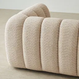 Gabriella Mid Beige 3-Seater Woven Fabric Sofa