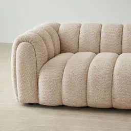 Gabriella Mid Beige 3-Seater Woven Fabric Sofa