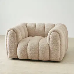 Gabriella Mid Beige Woven Fabric Occasional Chair