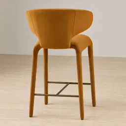 Debra Velvet Mustard Velveteen Fabric Counter Stool